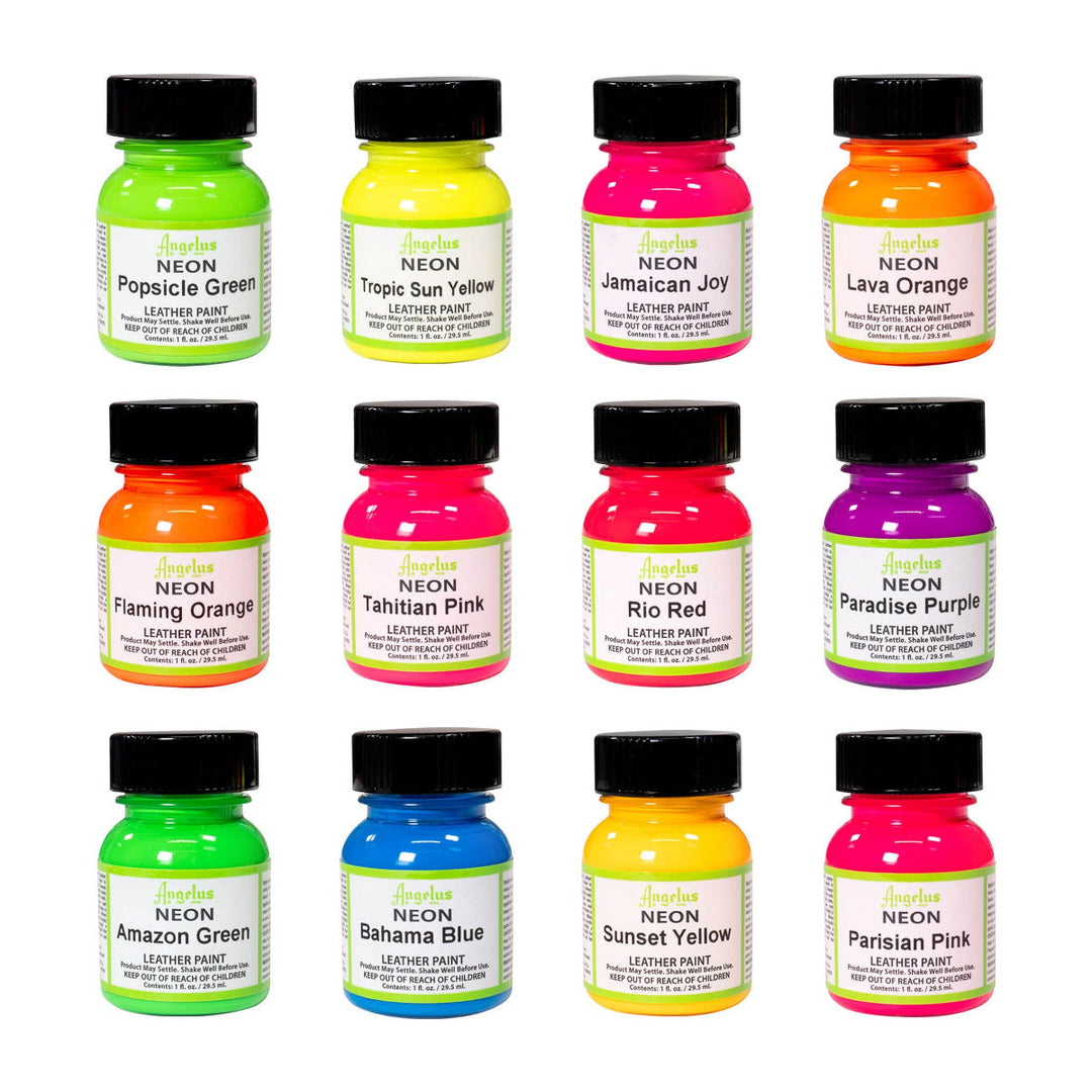 Angelus Acrylic Leather Paint - Kit couleurs Neons