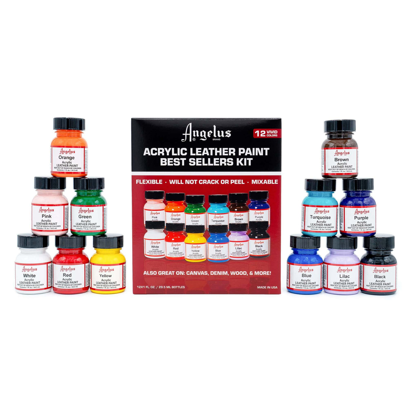 Angelus Acrylic Leather Paint - Le kit Best Seller