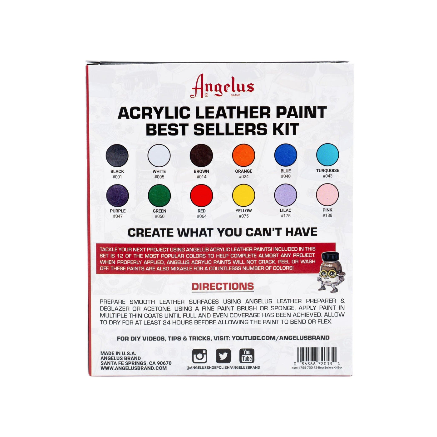 Angelus Acrylic Leather Paint - Le kit Best Seller