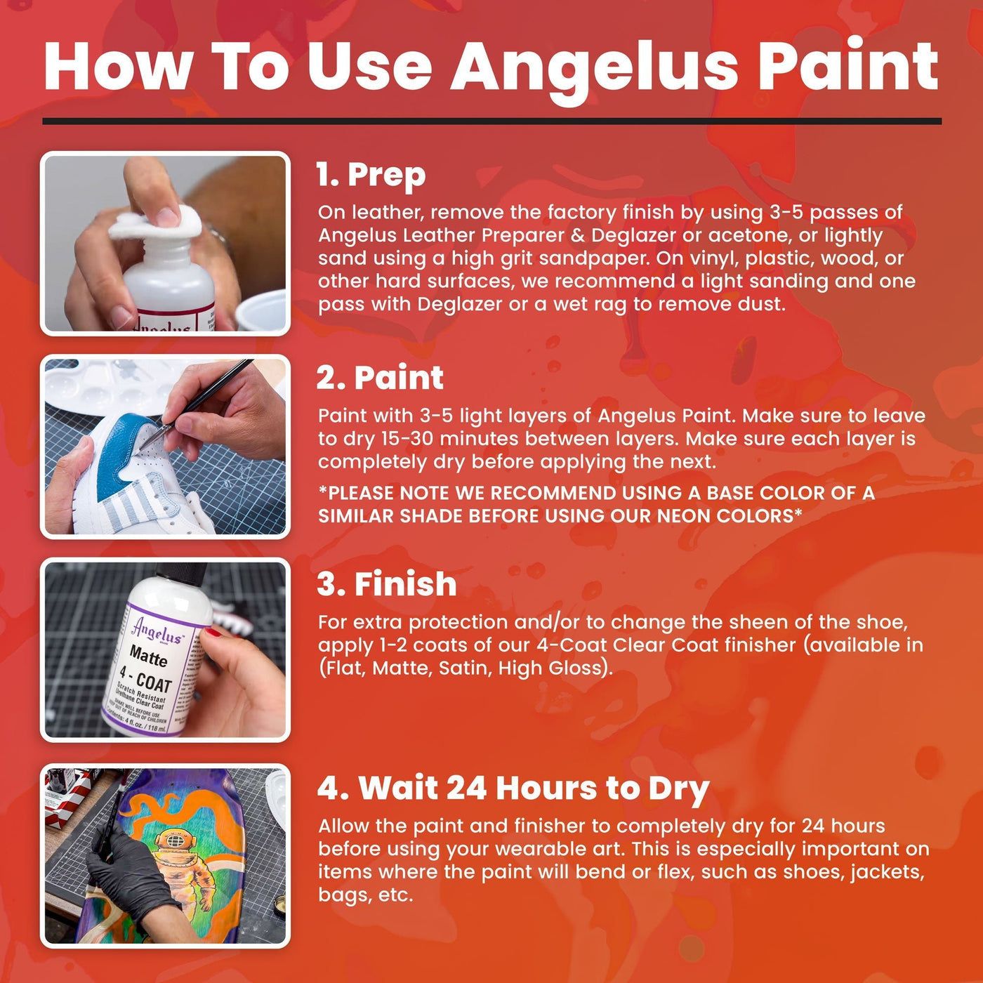 Angelus Acrylic Leather Paint - Le kit Best Seller